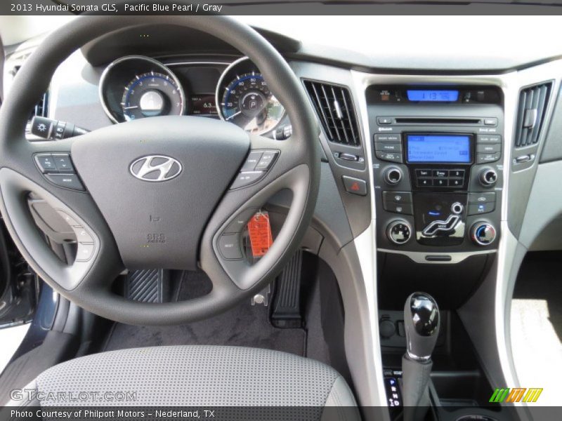 Pacific Blue Pearl / Gray 2013 Hyundai Sonata GLS