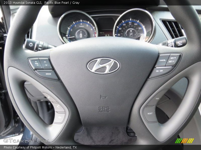 Pacific Blue Pearl / Gray 2013 Hyundai Sonata GLS