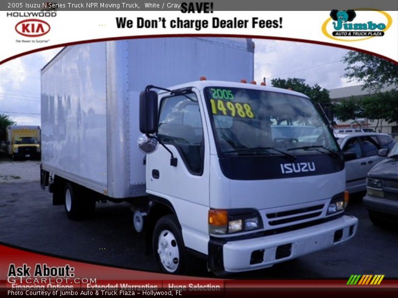 White / Gray 2005 Isuzu N Series Truck NPR Moving Truck