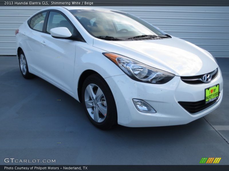 Shimmering White / Beige 2013 Hyundai Elantra GLS