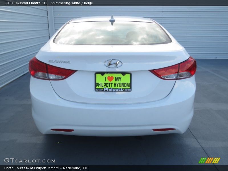 Shimmering White / Beige 2013 Hyundai Elantra GLS