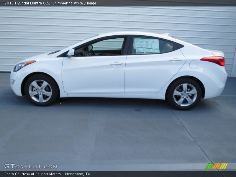 Shimmering White / Beige 2013 Hyundai Elantra GLS