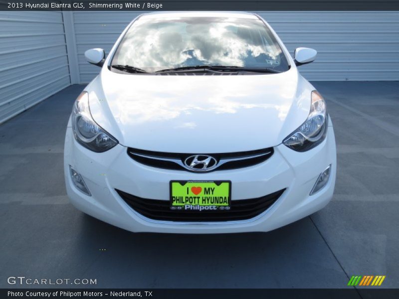 Shimmering White / Beige 2013 Hyundai Elantra GLS