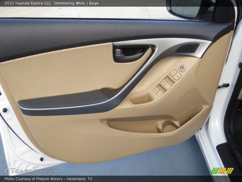 Shimmering White / Beige 2013 Hyundai Elantra GLS