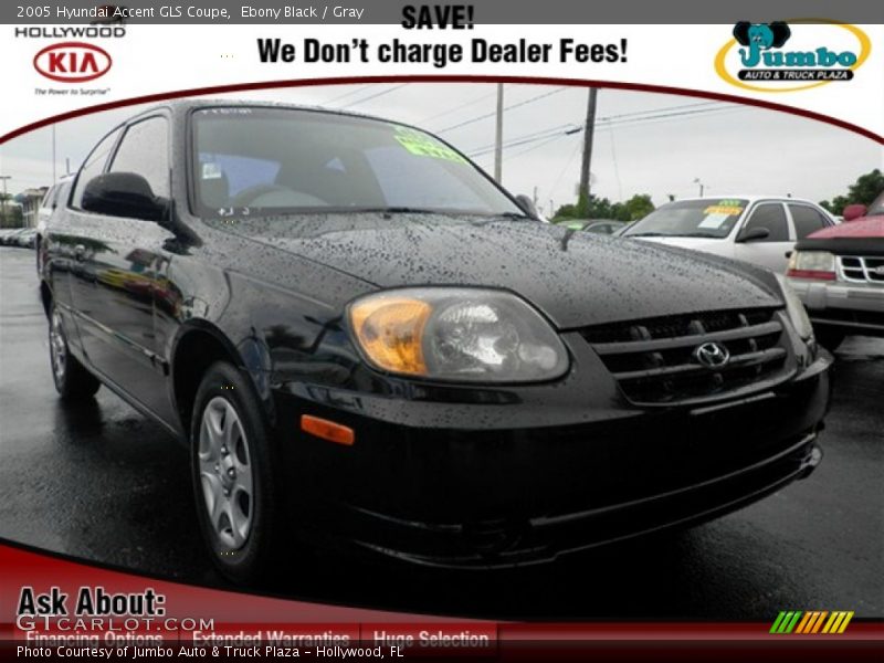 Ebony Black / Gray 2005 Hyundai Accent GLS Coupe
