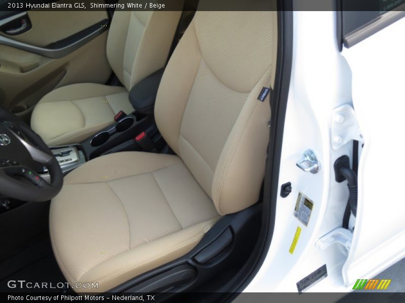 Shimmering White / Beige 2013 Hyundai Elantra GLS