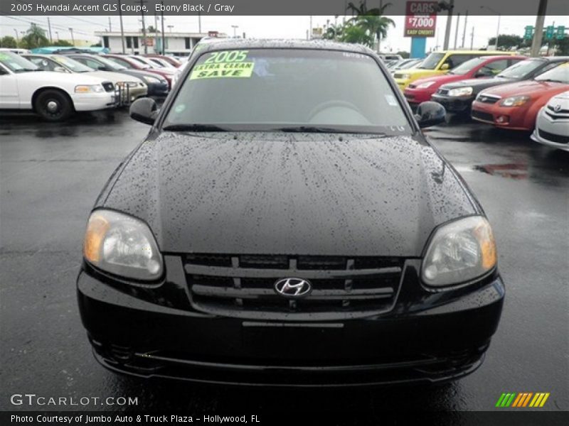 Ebony Black / Gray 2005 Hyundai Accent GLS Coupe