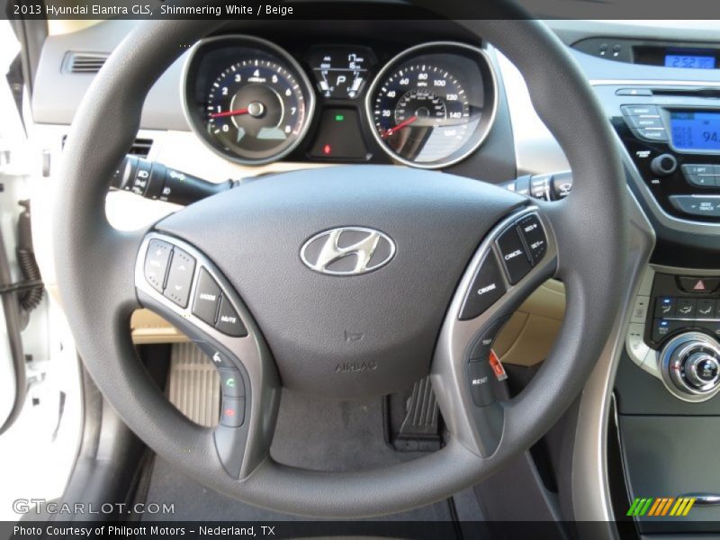 Shimmering White / Beige 2013 Hyundai Elantra GLS