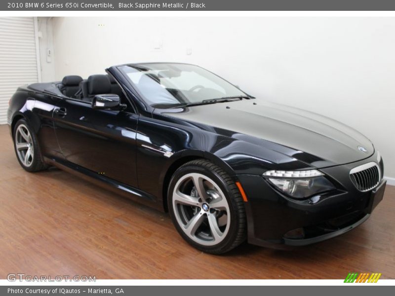 Black Sapphire Metallic / Black 2010 BMW 6 Series 650i Convertible