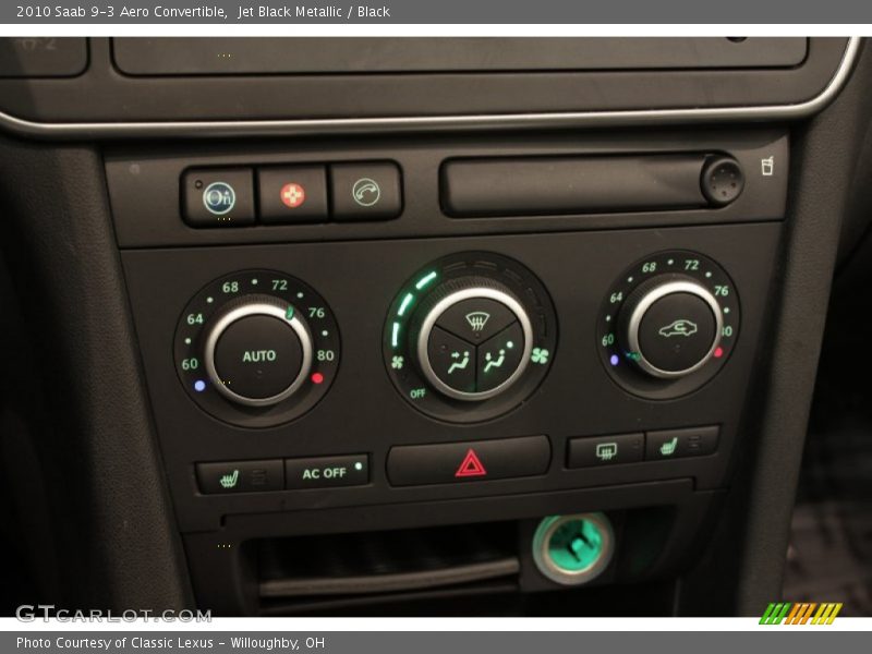 Controls of 2010 9-3 Aero Convertible