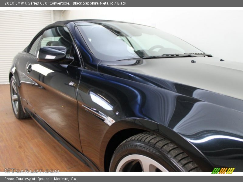 Black Sapphire Metallic / Black 2010 BMW 6 Series 650i Convertible