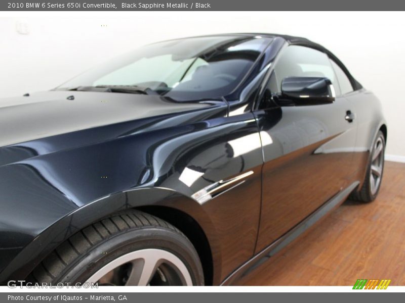 Black Sapphire Metallic / Black 2010 BMW 6 Series 650i Convertible