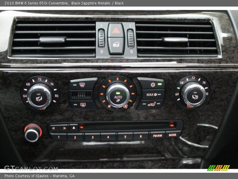 Controls of 2010 6 Series 650i Convertible