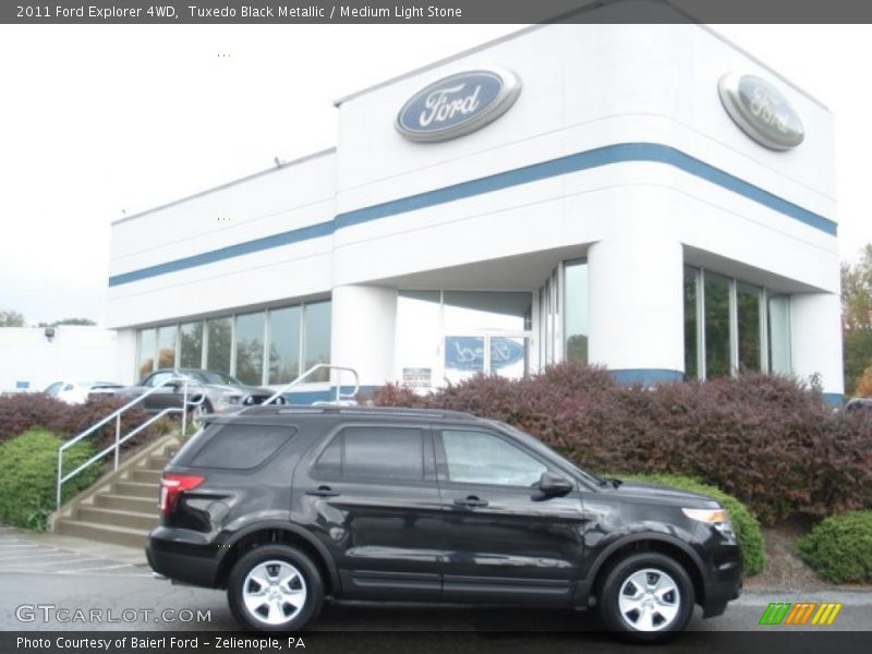 Tuxedo Black Metallic / Medium Light Stone 2011 Ford Explorer 4WD