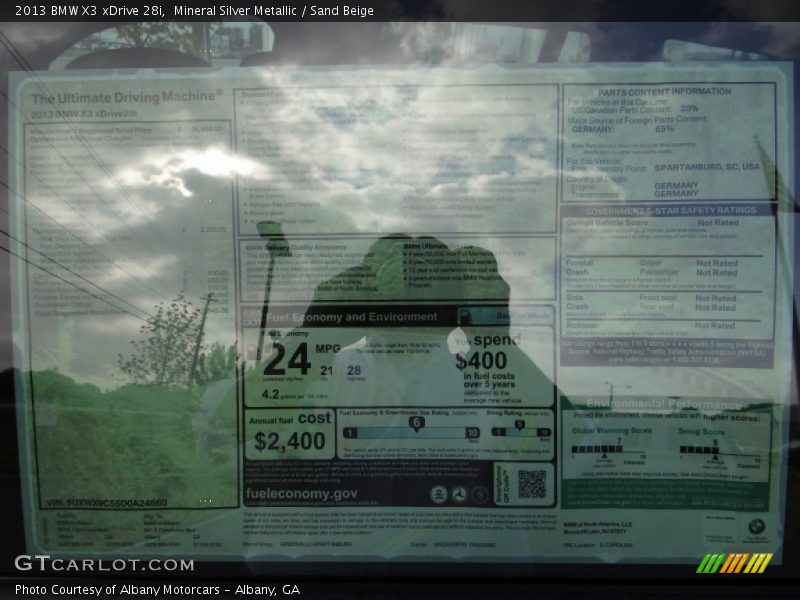 Mineral Silver Metallic / Sand Beige 2013 BMW X3 xDrive 28i