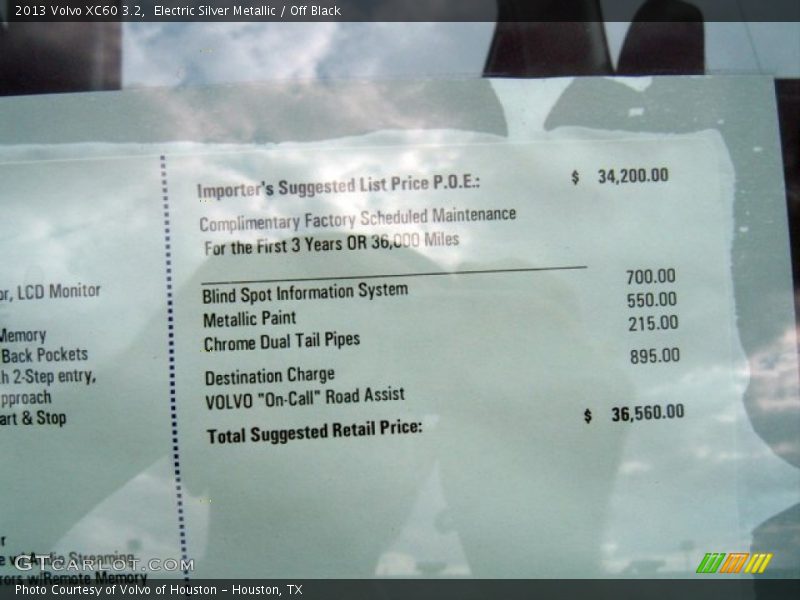 Electric Silver Metallic / Off Black 2013 Volvo XC60 3.2