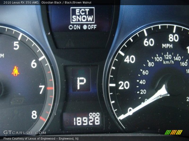 Obsidian Black / Black/Brown Walnut 2010 Lexus RX 350 AWD
