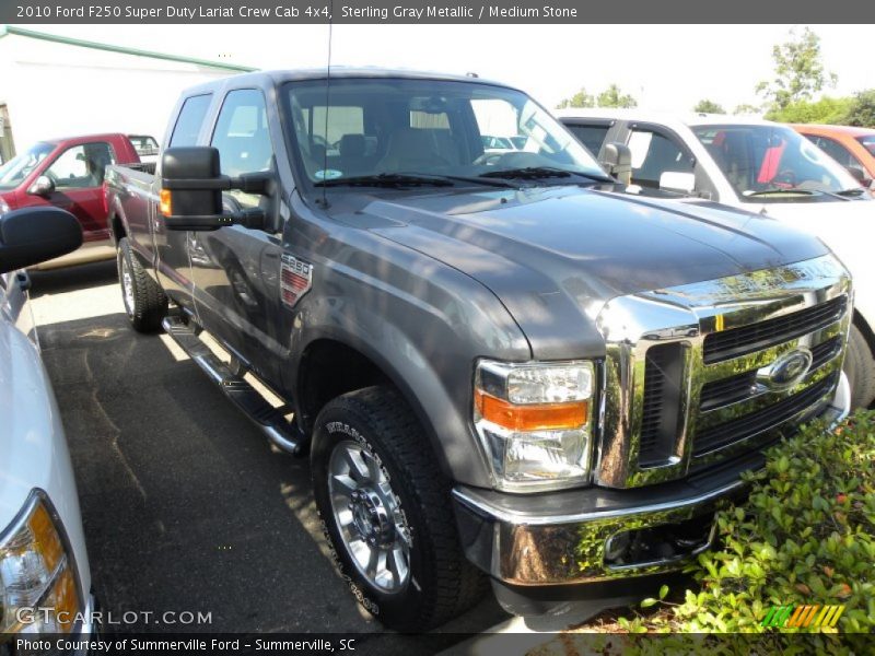 Sterling Gray Metallic / Medium Stone 2010 Ford F250 Super Duty Lariat Crew Cab 4x4
