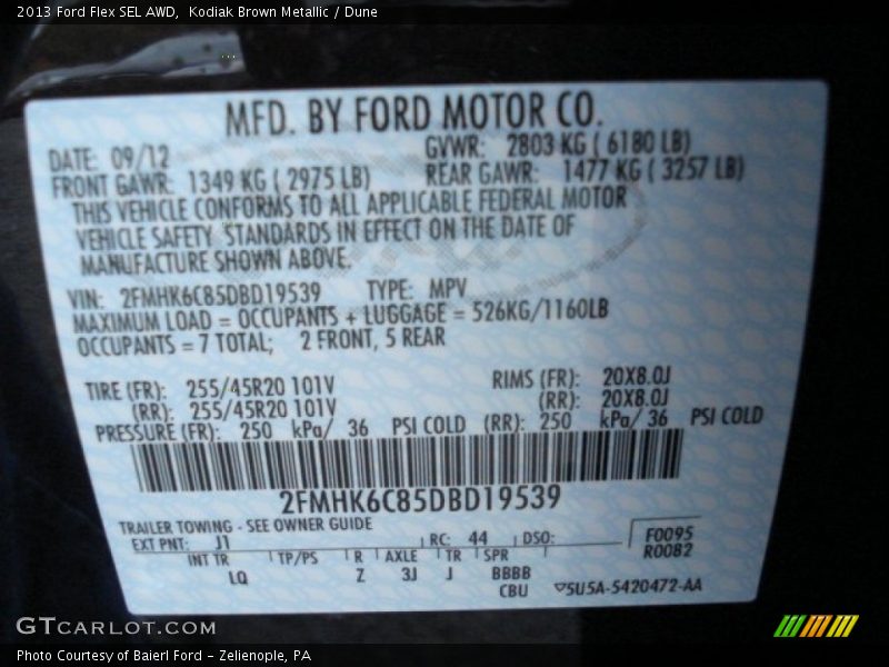 Kodiak Brown Metallic / Dune 2013 Ford Flex SEL AWD