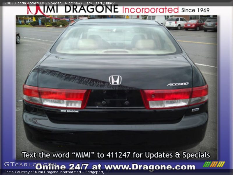 Nighthawk Black Pearl / Black 2003 Honda Accord EX V6 Sedan