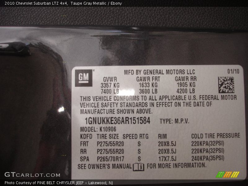 Taupe Gray Metallic / Ebony 2010 Chevrolet Suburban LTZ 4x4
