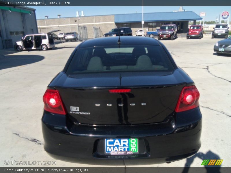 Black / Black 2012 Dodge Avenger SE