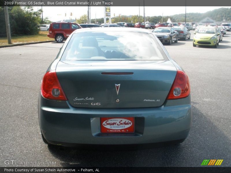 Blue Gold Crystal Metallic / Light Taupe 2009 Pontiac G6 Sedan