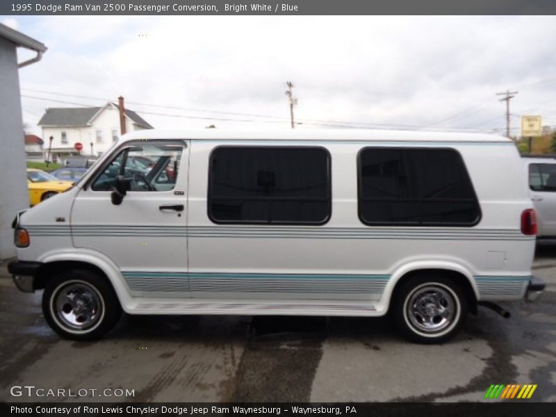 Bright White / Blue 1995 Dodge Ram Van 2500 Passenger Conversion