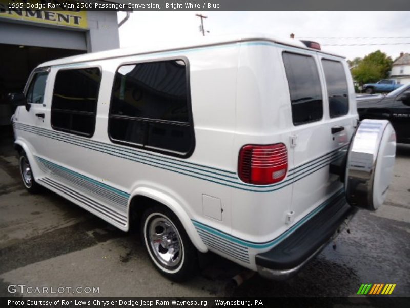 Bright White / Blue 1995 Dodge Ram Van 2500 Passenger Conversion