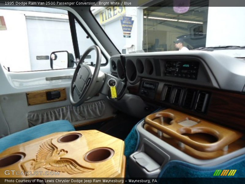 Bright White / Blue 1995 Dodge Ram Van 2500 Passenger Conversion