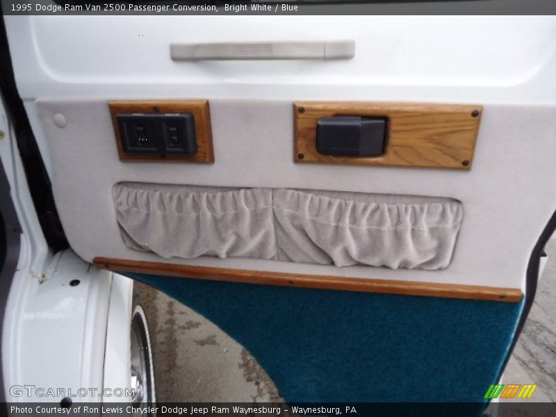 Bright White / Blue 1995 Dodge Ram Van 2500 Passenger Conversion