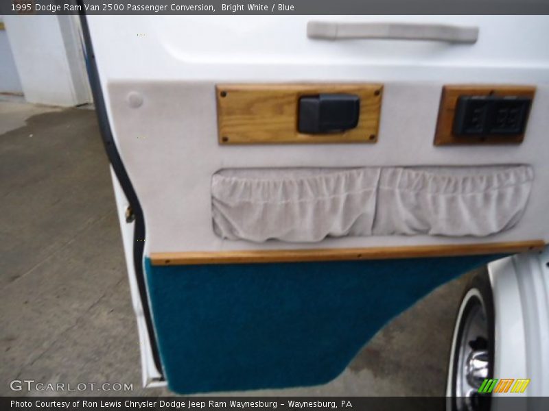 Bright White / Blue 1995 Dodge Ram Van 2500 Passenger Conversion