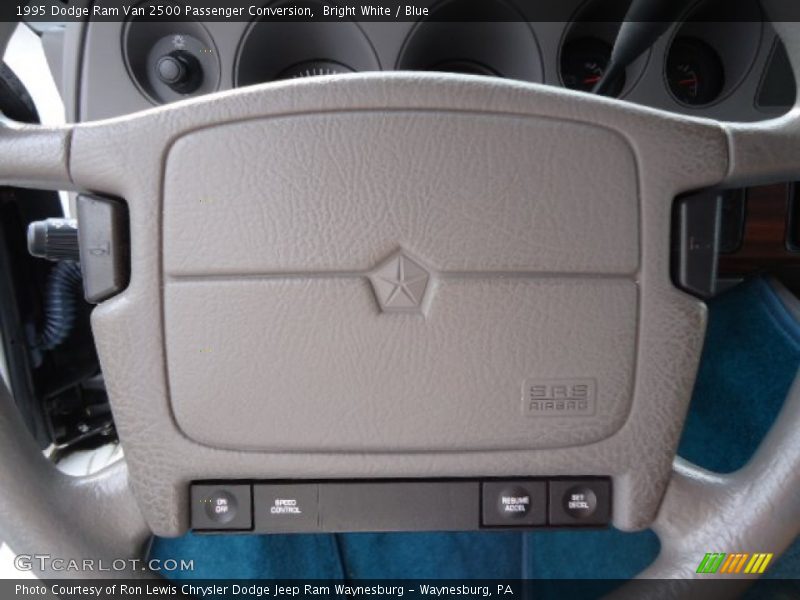 Bright White / Blue 1995 Dodge Ram Van 2500 Passenger Conversion