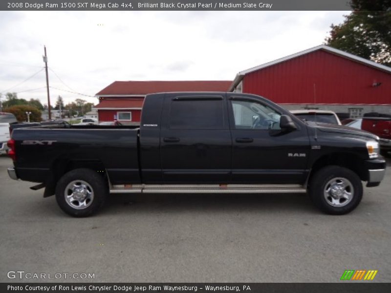 Brilliant Black Crystal Pearl / Medium Slate Gray 2008 Dodge Ram 1500 SXT Mega Cab 4x4