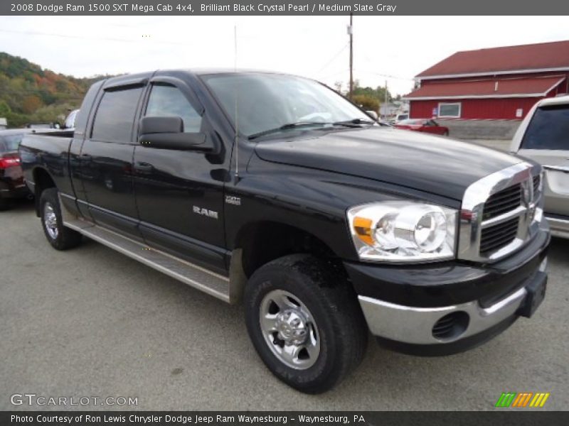 Brilliant Black Crystal Pearl / Medium Slate Gray 2008 Dodge Ram 1500 SXT Mega Cab 4x4