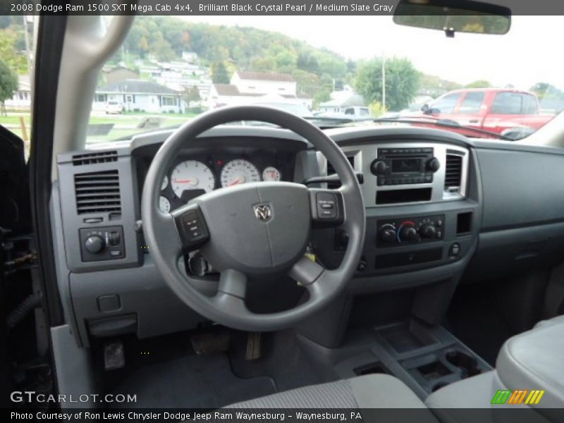 Brilliant Black Crystal Pearl / Medium Slate Gray 2008 Dodge Ram 1500 SXT Mega Cab 4x4