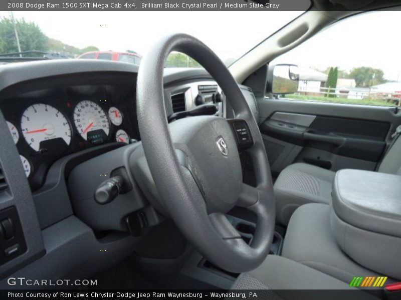 Brilliant Black Crystal Pearl / Medium Slate Gray 2008 Dodge Ram 1500 SXT Mega Cab 4x4