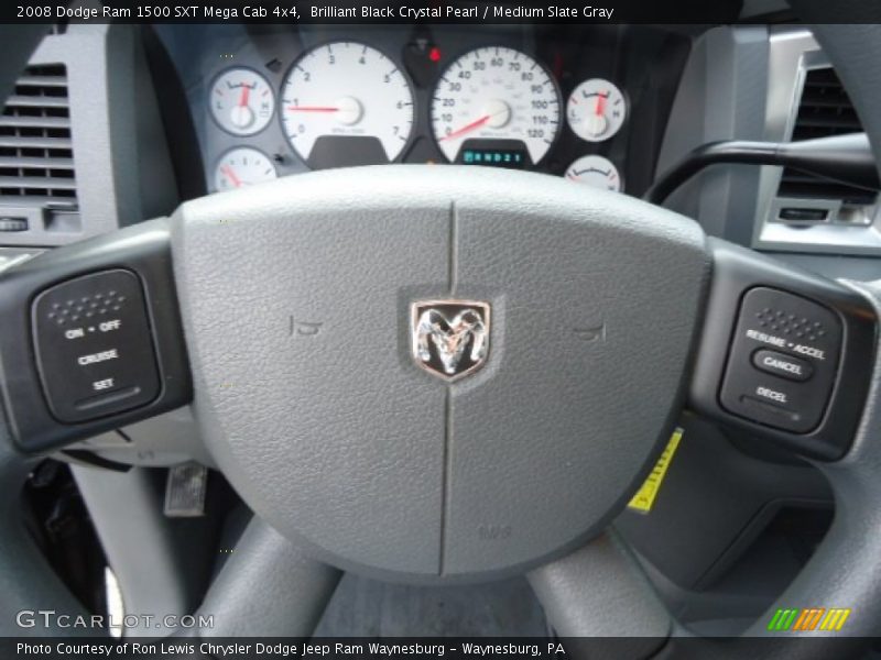 Brilliant Black Crystal Pearl / Medium Slate Gray 2008 Dodge Ram 1500 SXT Mega Cab 4x4