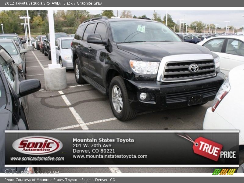 Black / Graphite Gray 2012 Toyota Sequoia SR5 4WD