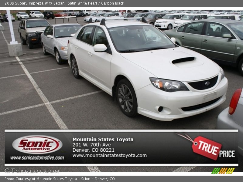 Satin White Pearl / Carbon Black 2009 Subaru Impreza WRX Sedan