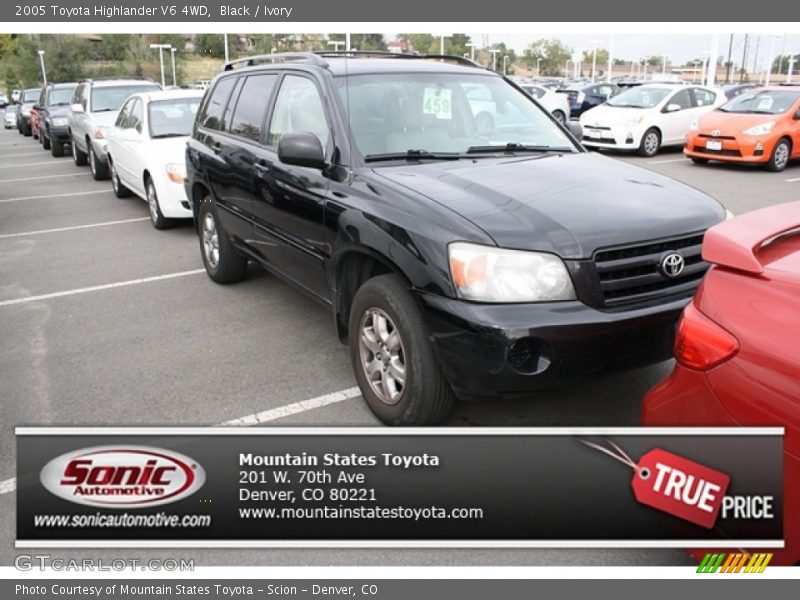 Black / Ivory 2005 Toyota Highlander V6 4WD