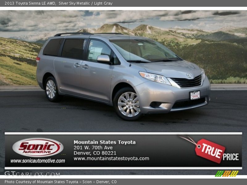 Silver Sky Metallic / Light Gray 2013 Toyota Sienna LE AWD