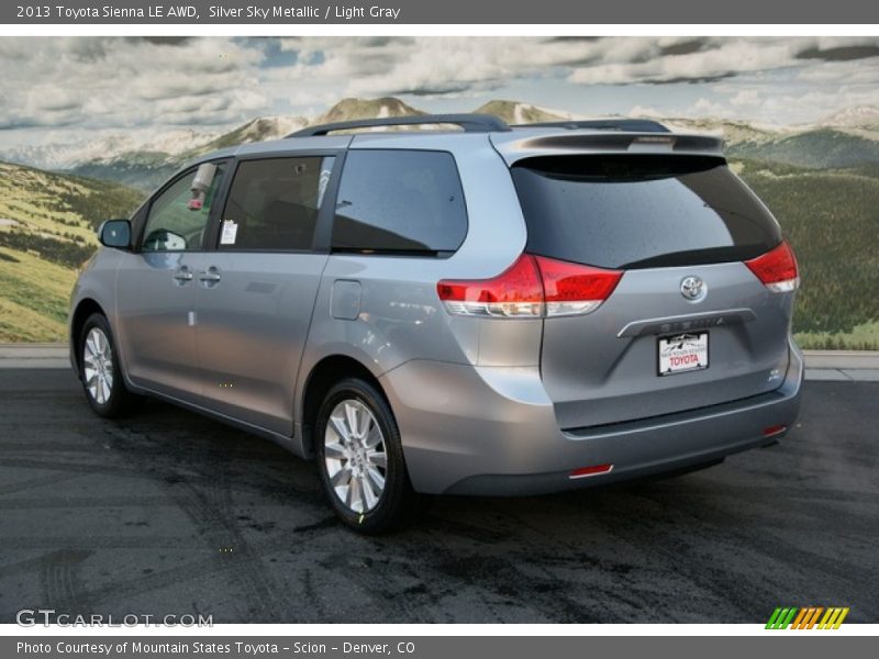 Silver Sky Metallic / Light Gray 2013 Toyota Sienna LE AWD