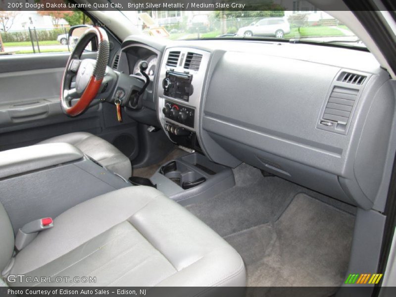 Bright Silver Metallic / Medium Slate Gray 2005 Dodge Dakota Laramie Quad Cab