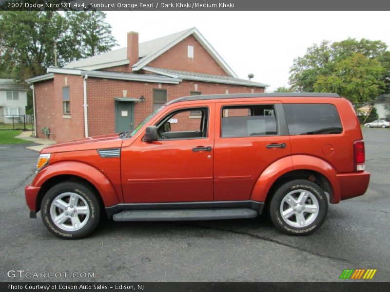 Sunburst Orange Pearl / Dark Khaki/Medium Khaki 2007 Dodge Nitro SXT 4x4