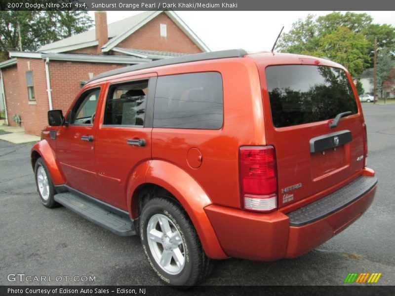 Sunburst Orange Pearl / Dark Khaki/Medium Khaki 2007 Dodge Nitro SXT 4x4