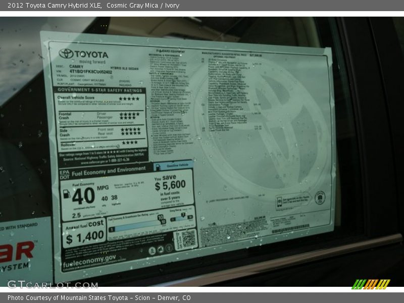 Cosmic Gray Mica / Ivory 2012 Toyota Camry Hybrid XLE