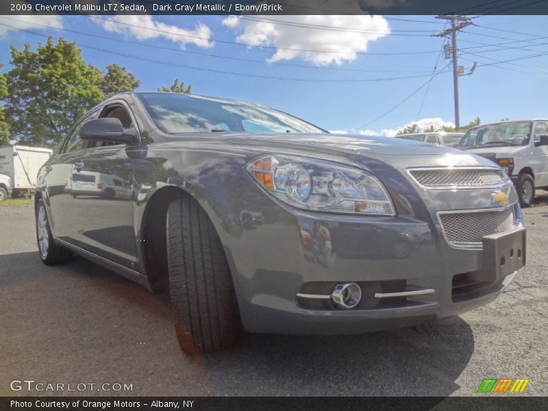 Dark Gray Metallic / Ebony/Brick 2009 Chevrolet Malibu LTZ Sedan