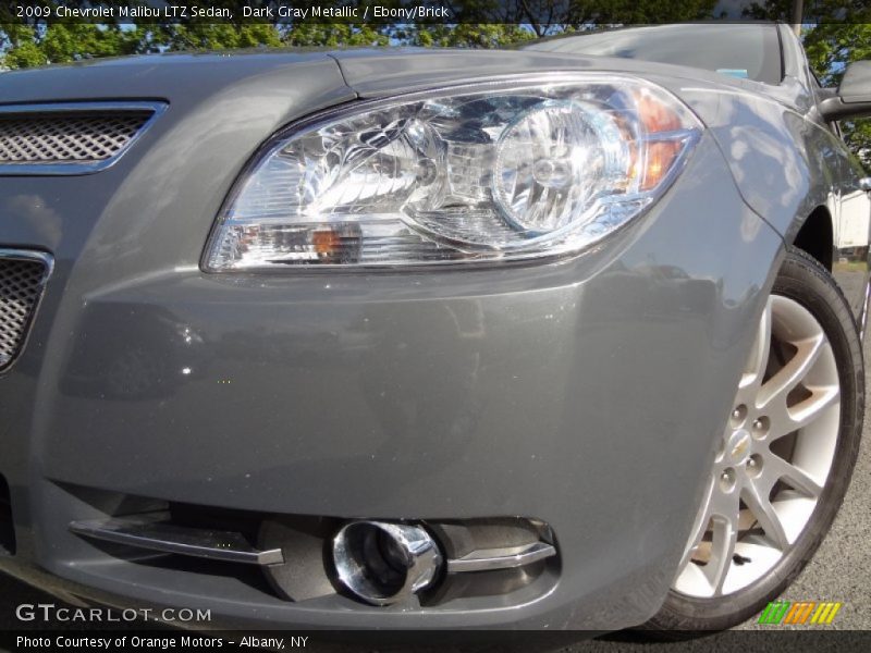 Dark Gray Metallic / Ebony/Brick 2009 Chevrolet Malibu LTZ Sedan