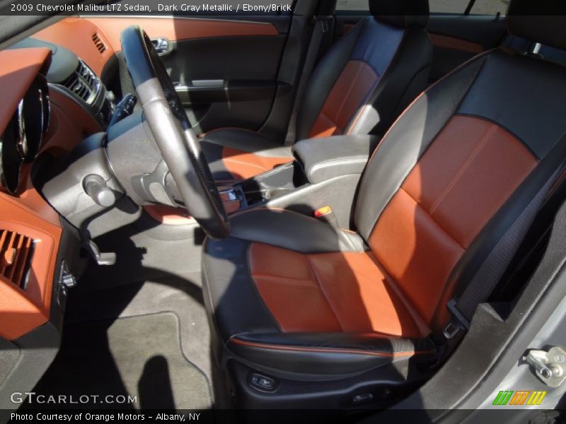 Dark Gray Metallic / Ebony/Brick 2009 Chevrolet Malibu LTZ Sedan